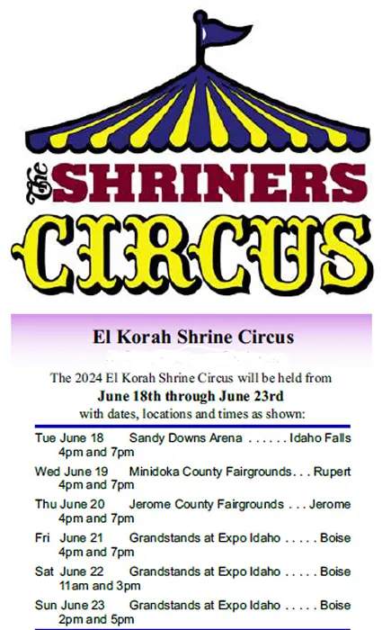 EL Korah Shriners Circus June 18th-June 23rd, 2024